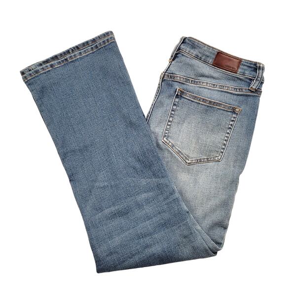 Lands' End Jeans Women's Size 10 Blue Mid Rise Bootcut Denim Stretch Faded - Picture 1 of 13